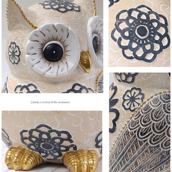 Owl Statue Resin Handicraft Ornaments, Modern Simple Animal Figurines - Picture 5 of 9